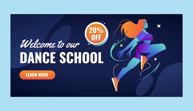 Gradient dance school sale banner