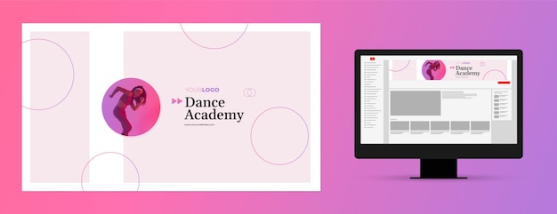 Gradient dance school youtube channel art