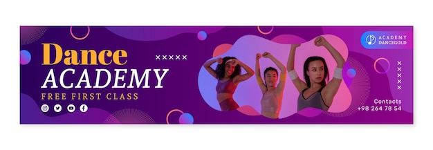 Gradient dance show twitch banner template