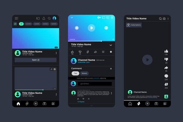 Gradient dark mode app template