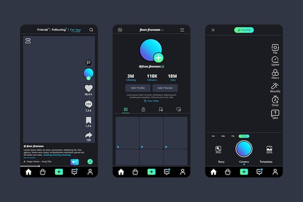 Gradient dark mode app template