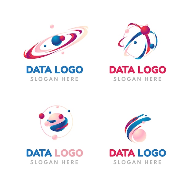 Vettore gratuito modello logo dati gradiente