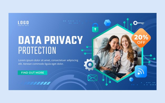 Gradient data privacy facebook template