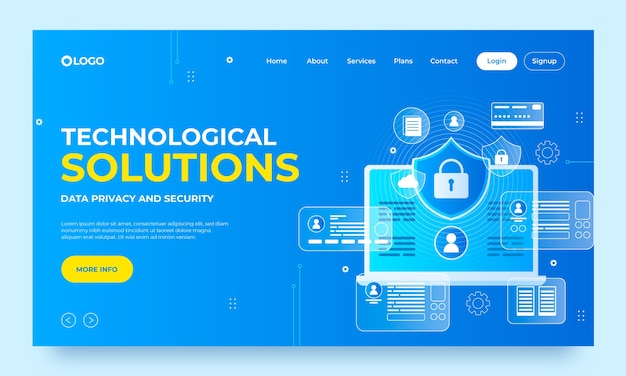 Gradient data privacy landing page template