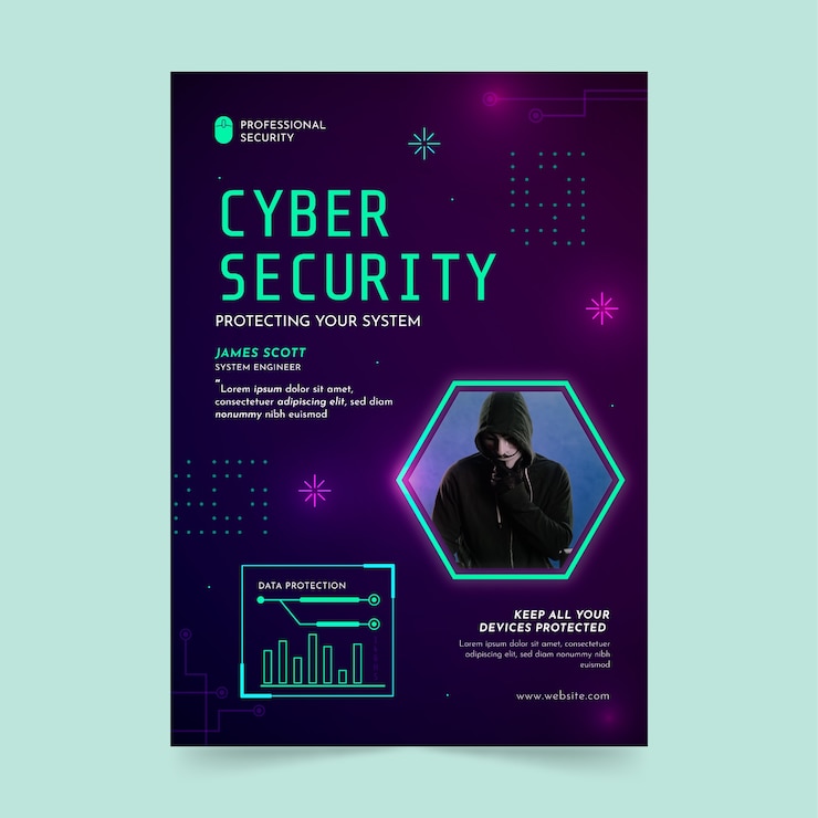 Free Vector gradient data privacy poster template