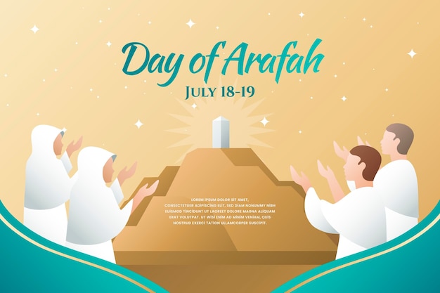 Vettore gratuito gradiente giorno di arafah illustrazione