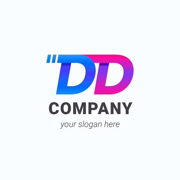Градиентный дизайн логотипа dd