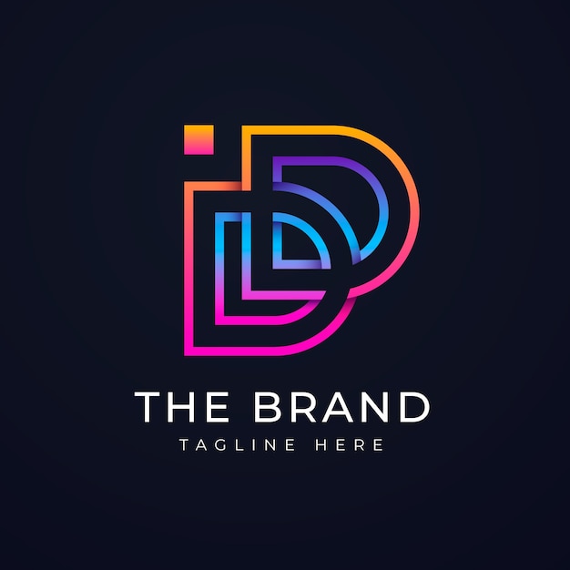 Бесплатное векторное изображение Градиентный дизайн логотипа dd