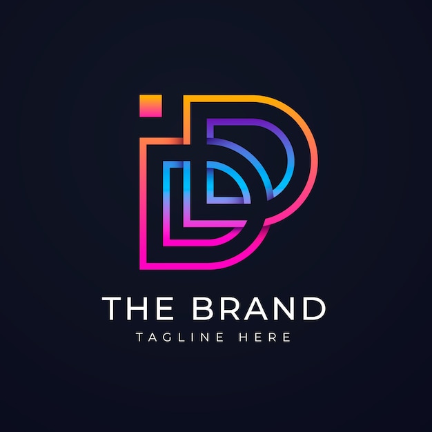 Free vector gradient dd logo design