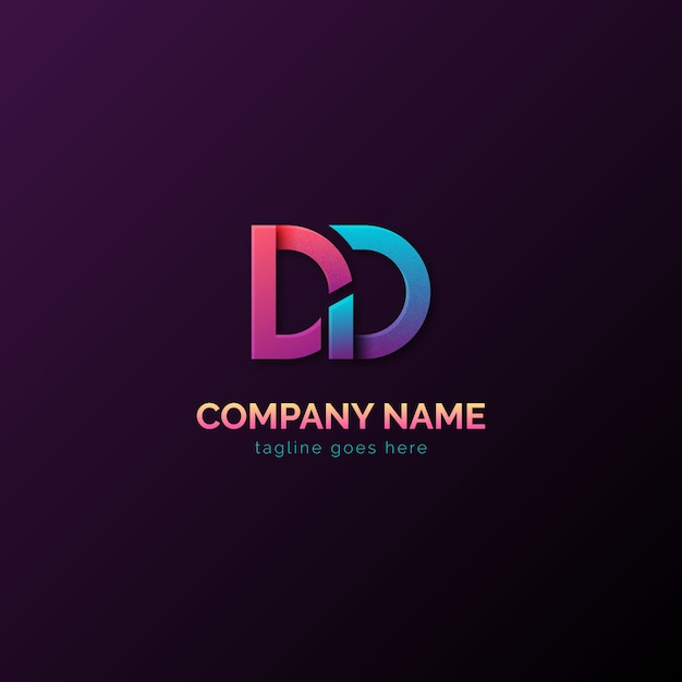 Vettore gratuito design del logo dd sfumato