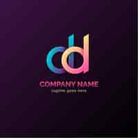 Бесплатное векторное изображение Шаблон логотипа градиента dd