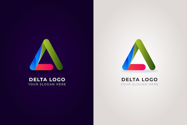 Градиентный дизайн логотипа дельты