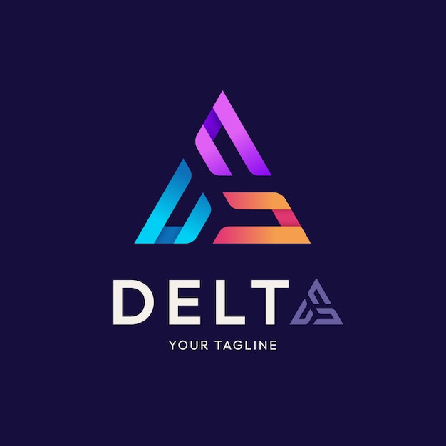 Градиентный дизайн логотипа дельты