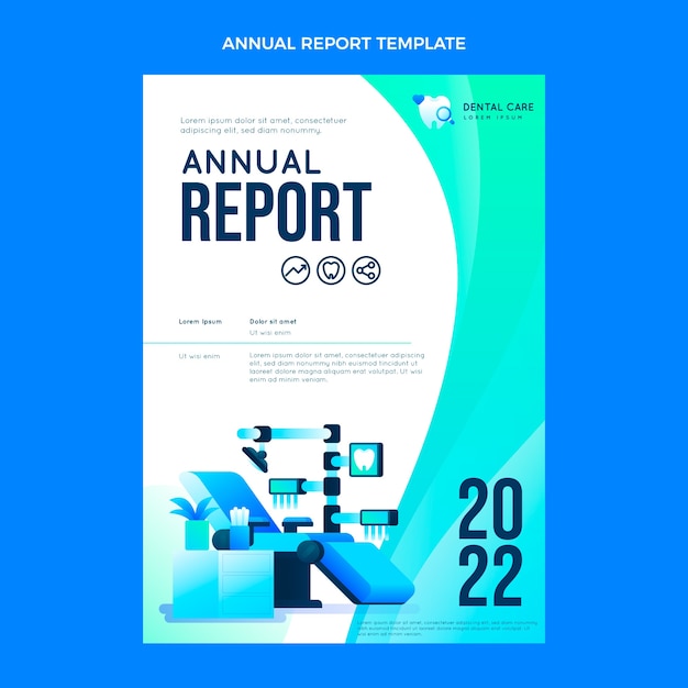 Free vector gradient dental clinic annual report