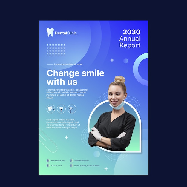 Free vector gradient dental clinic annual report