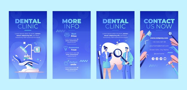 Gradient dental clinic design instagram stories template