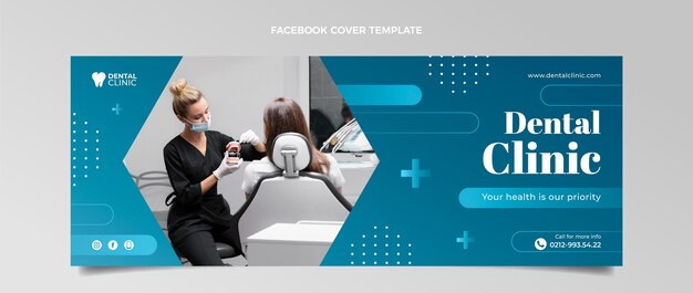 グラデーション歯科医院フェイスブックカバー