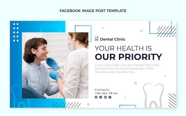 Free vector gradient dental clinic facebook post