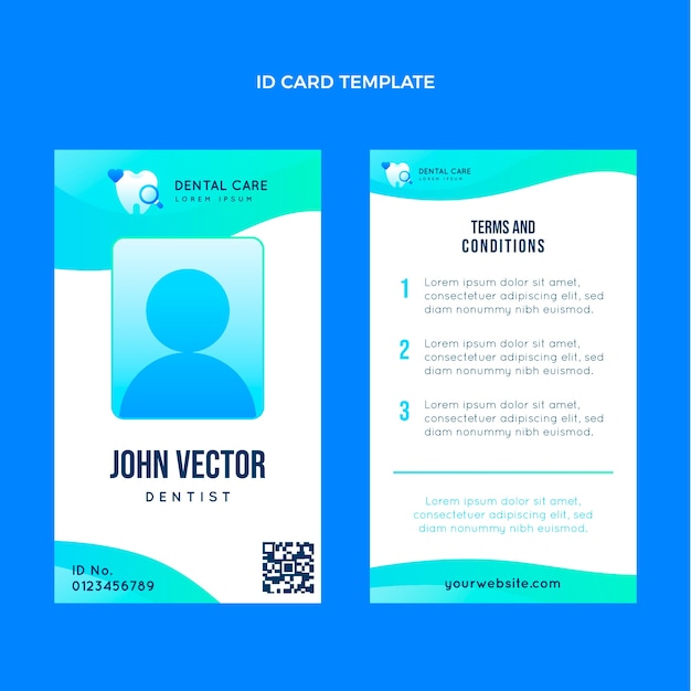 Gradient dental clinic id card template