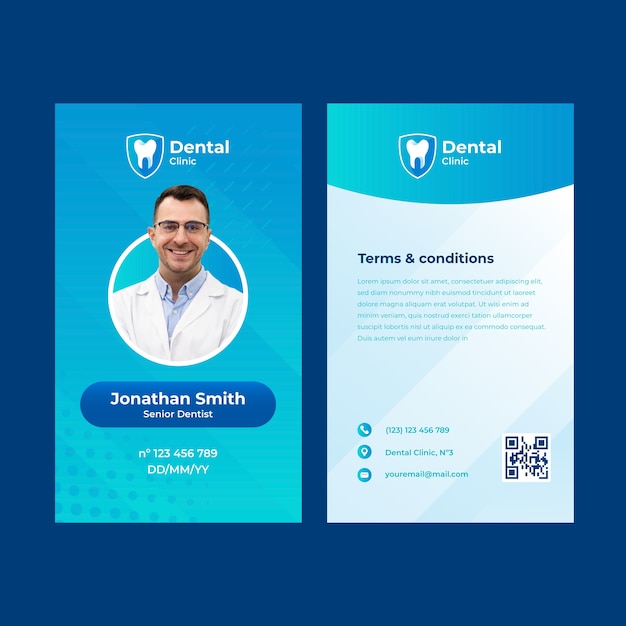 Gradient  dental clinic id card template