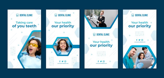 Gradient dental clinic instagram stories collection