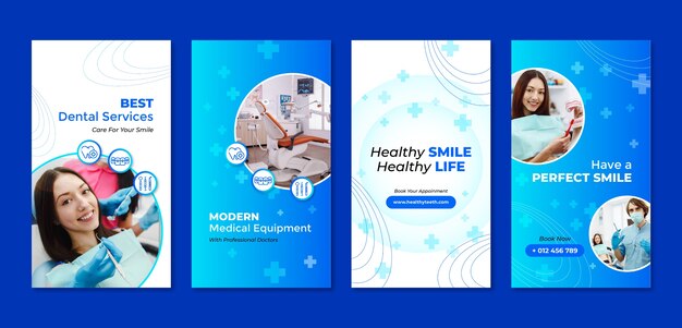 Gradient dental clinic instagram stories collection