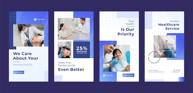 Gradient dental clinic instagram stories