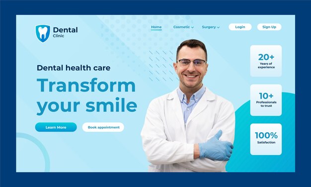 Gradient  dental clinic landing page template