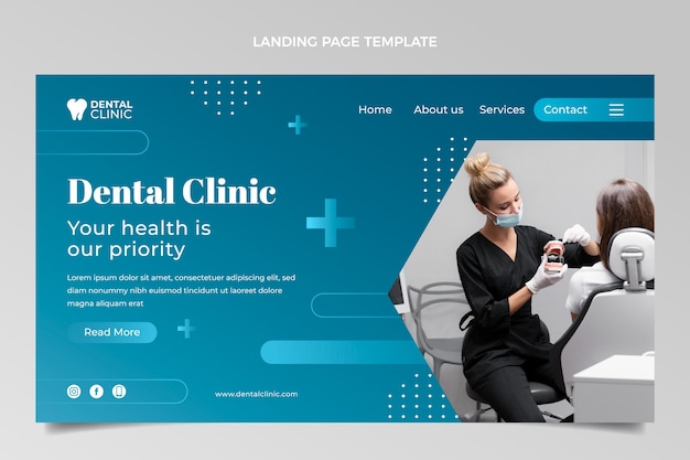 Gradient dental clinic landing page
