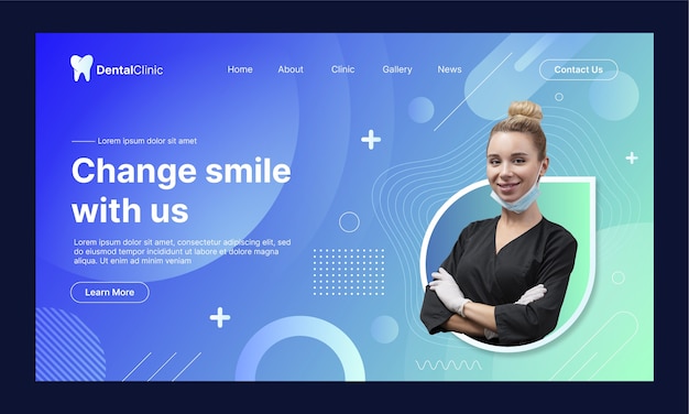 Gradient dental clinic landing page