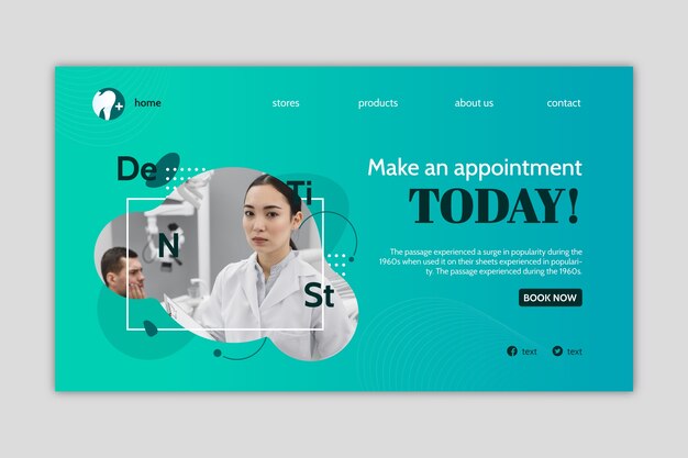 Gradient dental clinic landing page