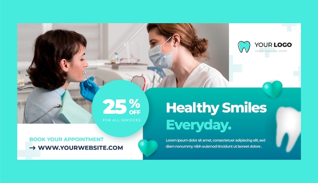 Free vector gradient dental clinic sale banner