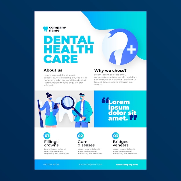 Gradient dental flyer template