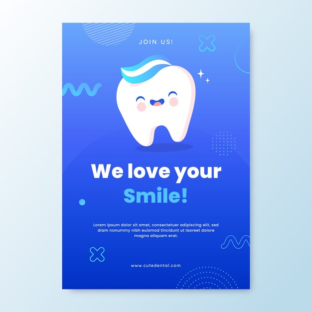 Gradient dental flyer template