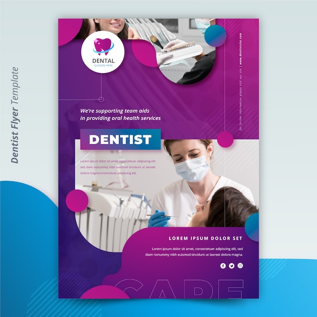 Free vector gradient dental flyer