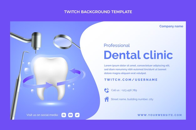 Free vector gradient dental health twitch background
