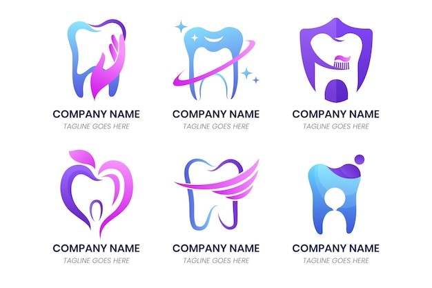 Gradient dental logo pack