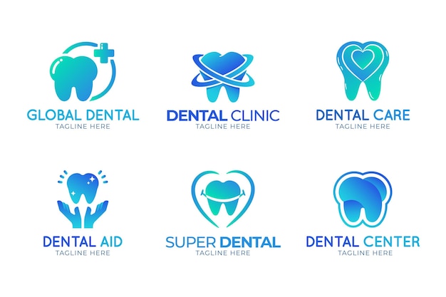 Gradient dental logo templates