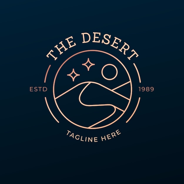 グラデーション砂漠のロゴデザイン