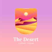 Vettore gratuito design del logo del deserto sfumato