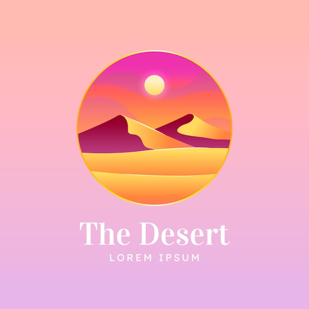 그라데이션 사막 로고 디자인