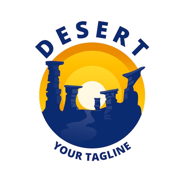 Free vector gradient desert logo template design