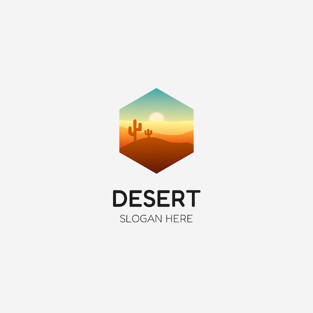 Modello di logo del deserto sfumato