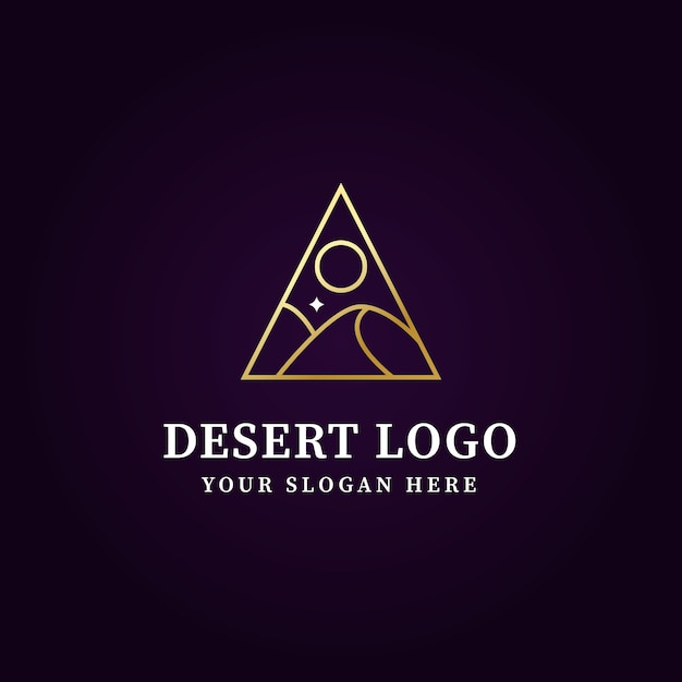 Vettore gratuito modello di logo del deserto sfumato