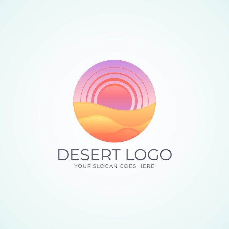 Free Vector gradient desert logo template
