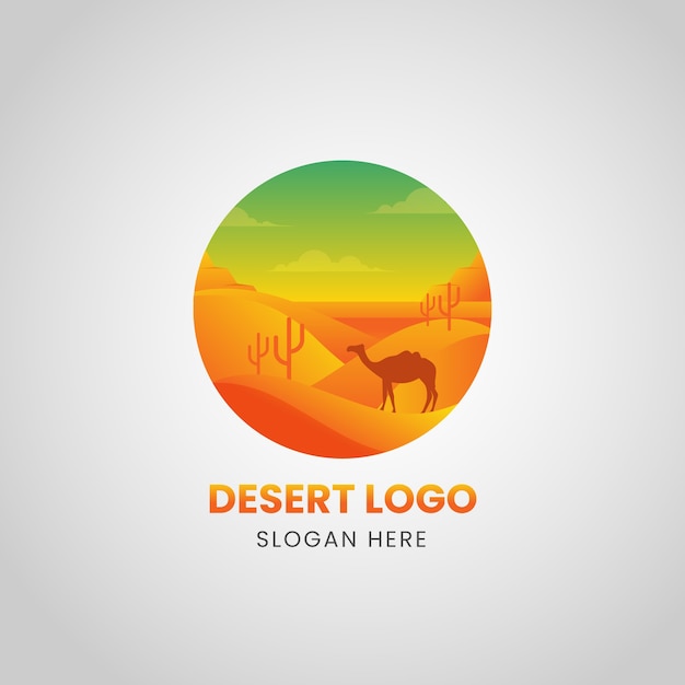 Modello di logo del deserto sfumato