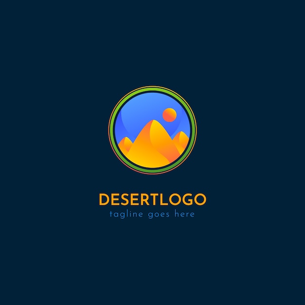 Шаблон логотипа градиентной пустыни