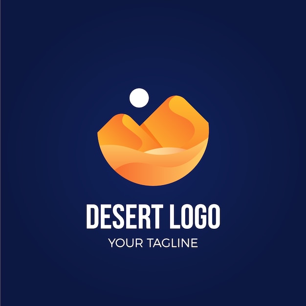 Vettore gratuito modello di logo del deserto sfumato