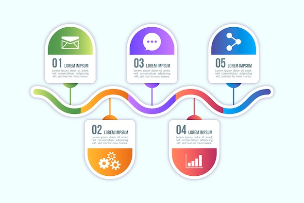 그라데이션 디자인 infographic 요소