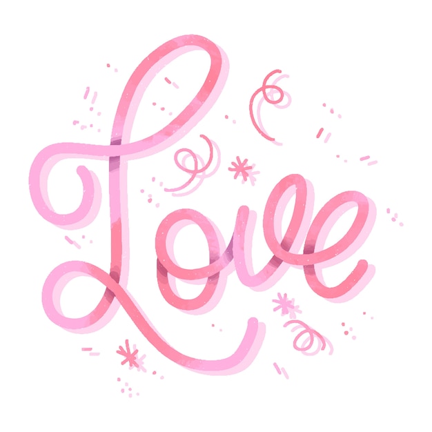 Gradient design for love lettering